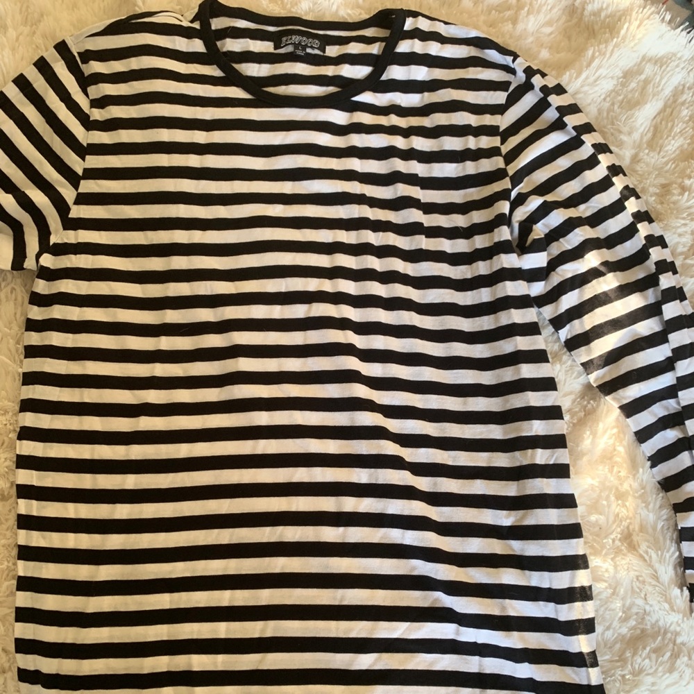 Black and white stripped long sleeve - NWOT